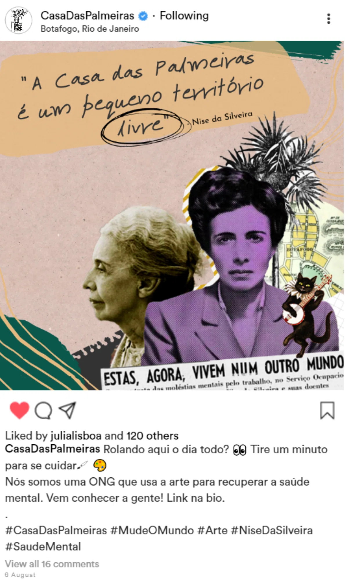Instagram collage using archival photos and client artwork for Casa das Palmeiras