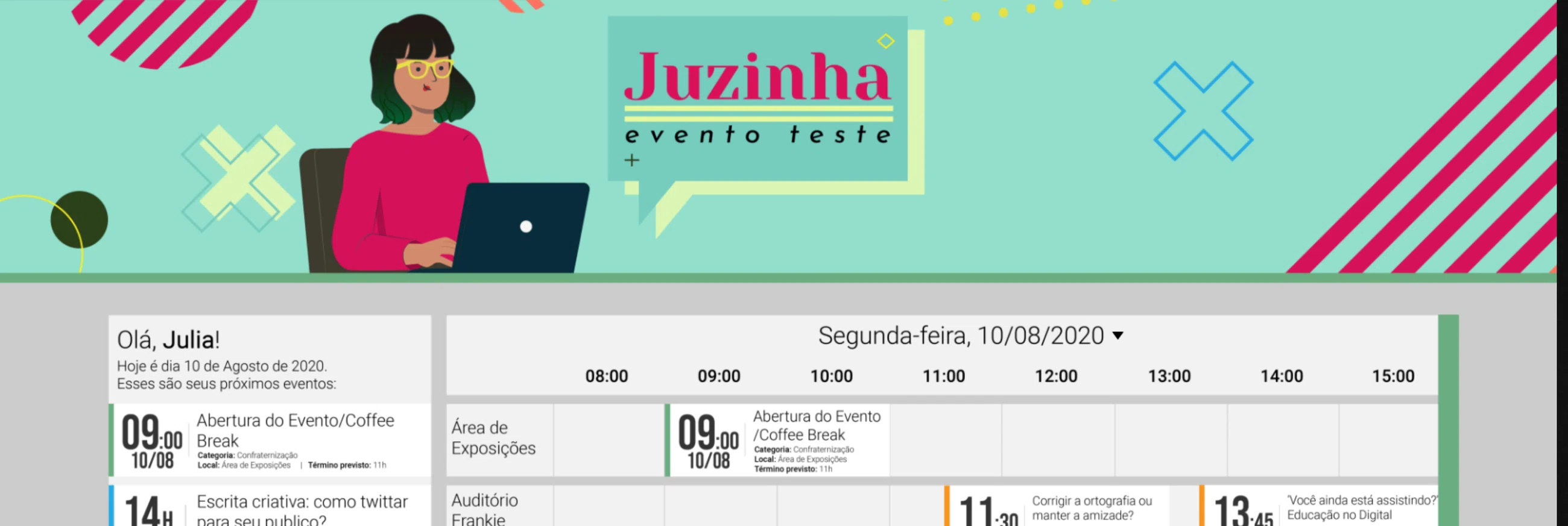 Galoa Science attendee schedule interface redesign by Julia Lisboa