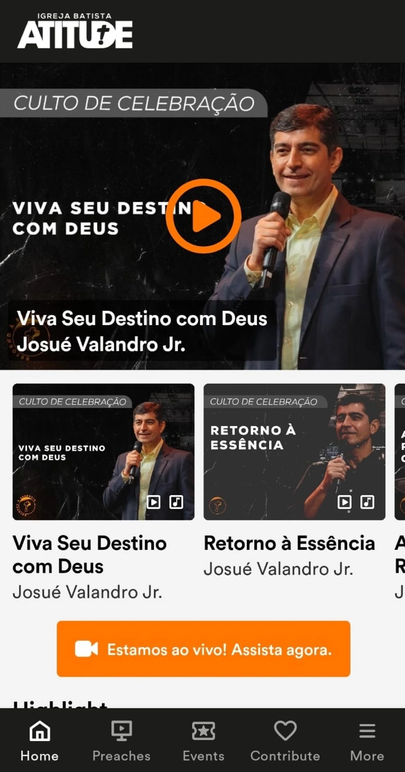 Original IBAtitude app home screen focused on long-form video content