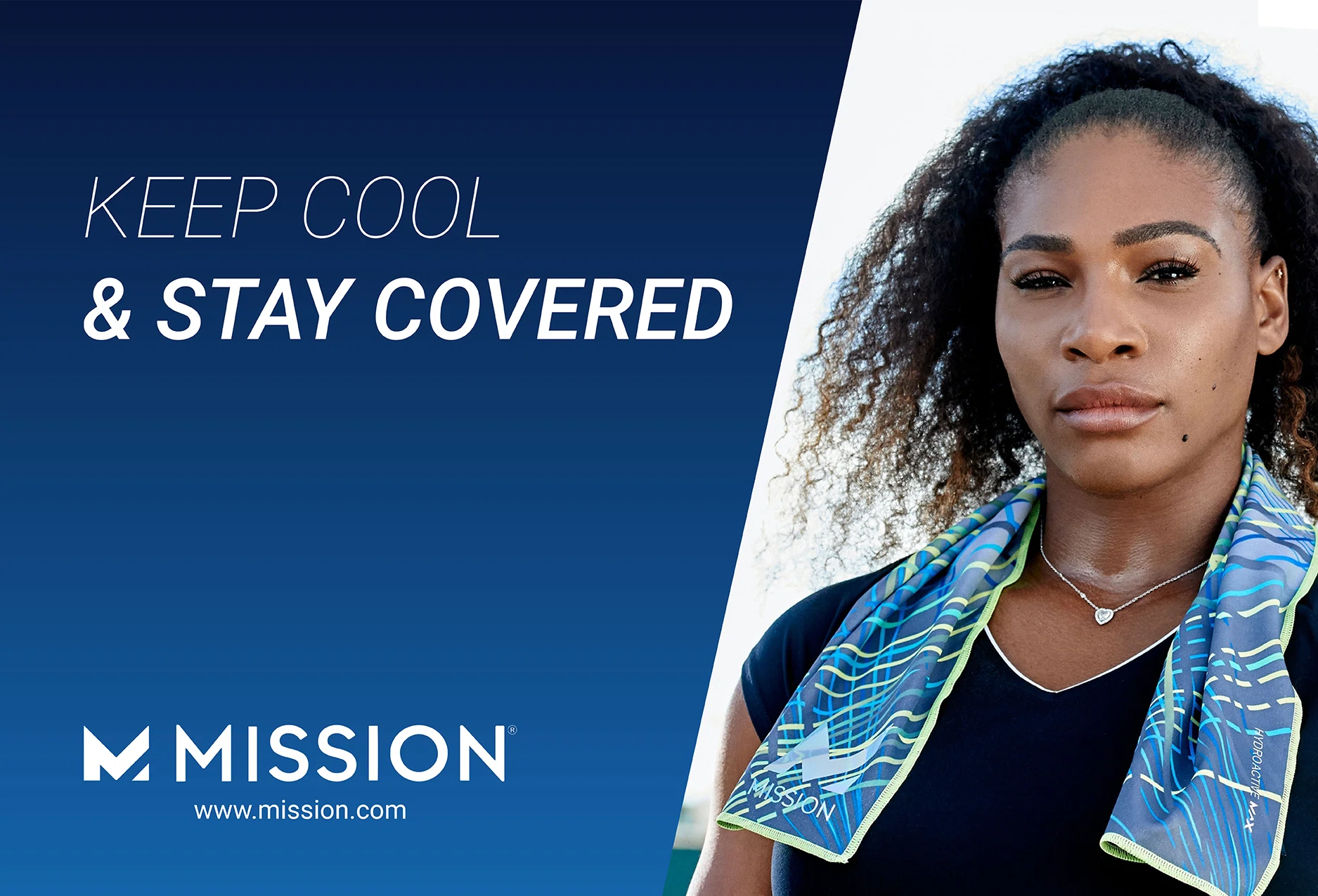 Mission cooling towel campaign visual design sample